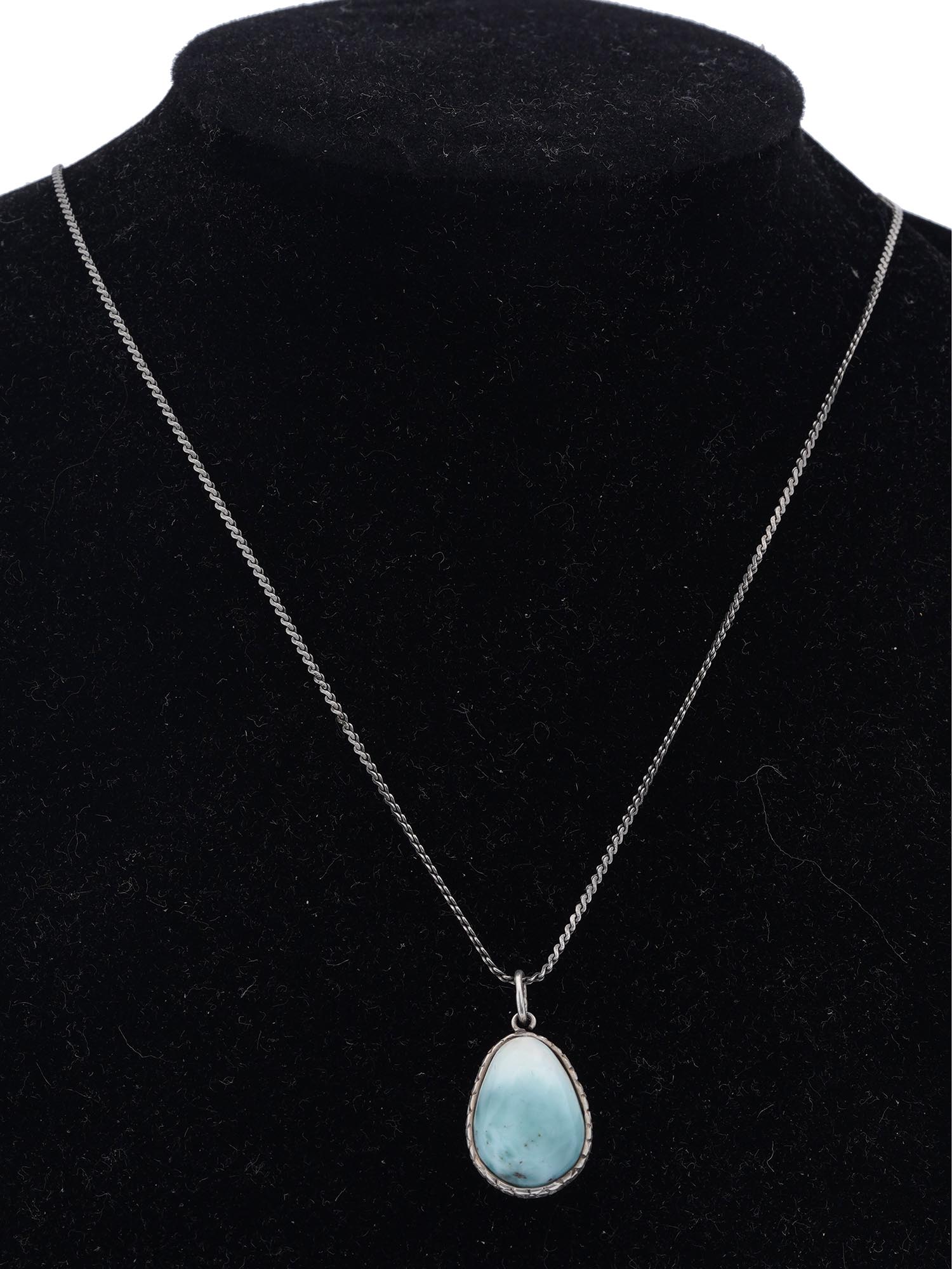RUSSIAN STERLING SILVER AND TURQUOISE EGG PENDANT PIC-0